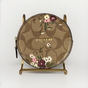 Coach Floral Print Zip Coin Case